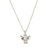 Absolute Sterling Silver 2.10Ct Petite Guardian Angel Pendant Necklace, 18"